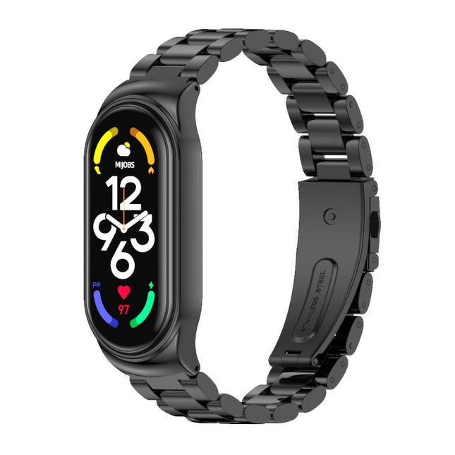MIJOBS CS Three-Bead Metal Stainless Steel Watch Band, CS