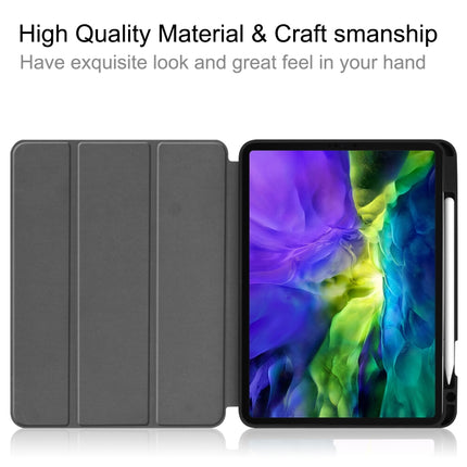Painted TPU Smart Tablet Holster With Sleep Function & Tri-Fold Bracket & Pen Slot, For iPad Pro 11 inch 2020