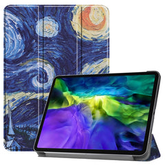 Custer Painted TPU Smart Tablet Leather Case with Sleep Function & Tri-Fold Bracket & Pen Slot, For iPad Pro 11 inch 2020