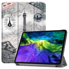 Custer Painted TPU Smart Tablet Leather Case with Sleep Function & Tri-Fold Bracket & Pen Slot, For iPad Pro 11 inch 2020