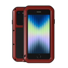 LOVE MEI Metal Shockproof Waterproof Dustproof Protective Phone Case with Glass, For iPhone SE 2022 / SE 2020 / 8 / 7