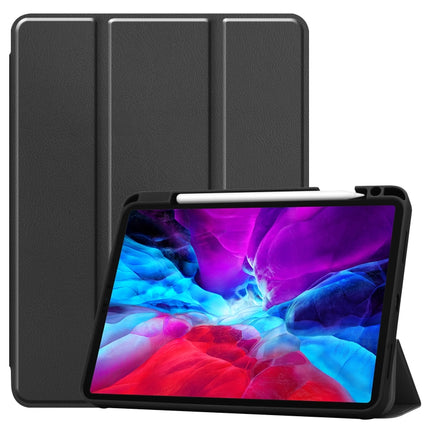 Custer Texture 3-Fold Smart TPU Leather Tablet Case, For iPad Pro 12.9 2022/2021/2020