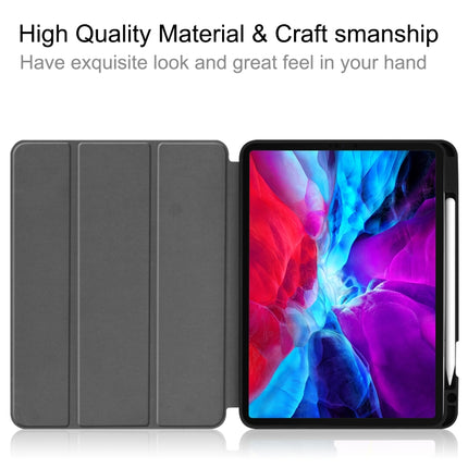Custer Texture 3-Fold Smart TPU Leather Tablet Case, For iPad Pro 12.9 2022/2021/2020