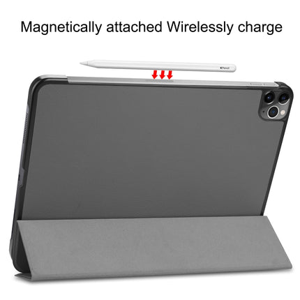 Custer Texture 3-Fold Smart Leather Tablet Case, For iPad Air 13 2025 / 2024 / Pro 12.9 2022
