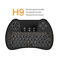 H9 2.4GHz Mini Wireless Air Mouse QWERTY Keyboard with White Backlight & Touchpad for PC, TV, with White Backlight