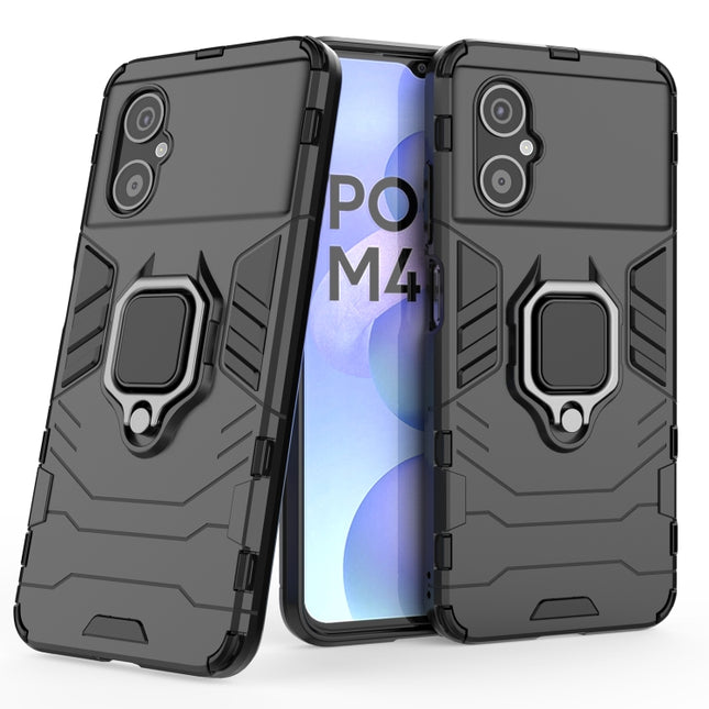 Shockproof PC + TPU Phone Case with Magnetic Ring Holder, For Xiaomi Poco M4 5G / Poco M5 5G / 4G