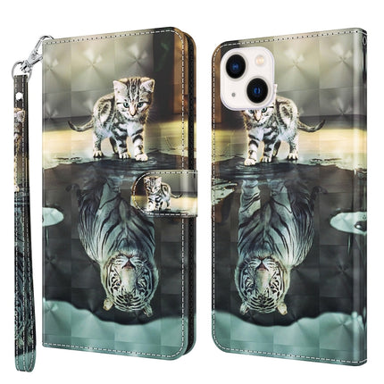 3D Painting Pattern Flip Leather Phone Case, For iPhone 14, For iPhone 14 Plus