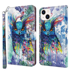 3D Painting Pattern Flip Leather Phone Case, For iPhone 14, For iPhone 14 Plus, For iPhone 14 Pro