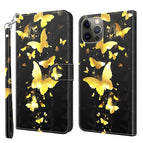 For iPhone 14 Pro / Goldene Schmetterlinge