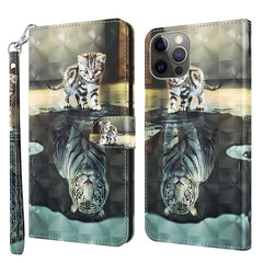 3D Painting Pattern Flip Leather Phone Case, For iPhone 14, For iPhone 14 Plus, For iPhone 14 Pro