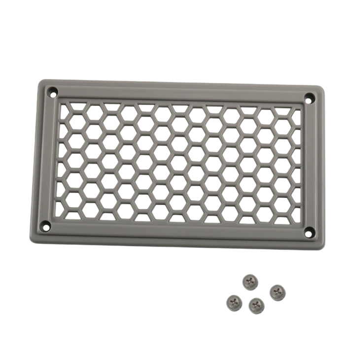 A6790 198x114mm Grey Rectangle Louvered Ventilation Plastic Venting Panel Cover, 198x114mm