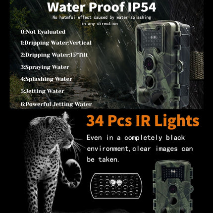 PR1000 2 Inch LCD Screen Infrared Night Vision Motion Wildlife Hunting Trail Camera, PR1000