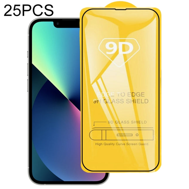 25 piezas de película de vidrio templado de pantalla completa con pegamento completo 9D, para iPhone 14 (25 piezas), para iPhone 14 Plus (25 piezas), para iPhone 14 Pro (25 piezas), para iPhone 14 Pro Max (25 piezas)