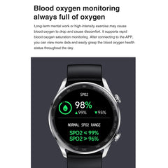 AK32 1.36 inch IPS Touch Screen Smart Watch, Support Bluetooth Calling/Blood Oxygen Monitoring,Style: Steel Watch Band