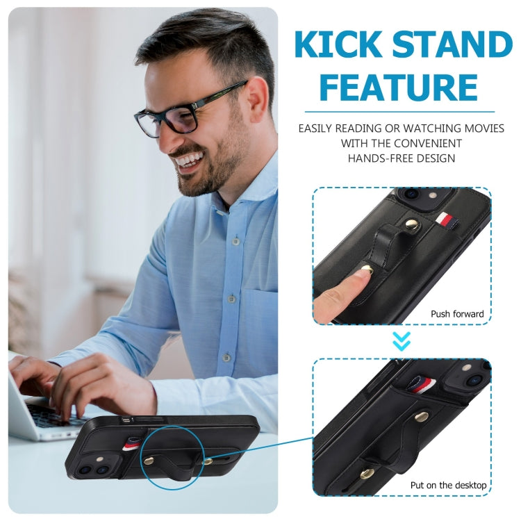 Wristband Kickstand Wallet Leather Phone Case, For iPhone 13 mini, For iPhone 13, For iPhone 13 Pro, For iPhone 13 Pro Max