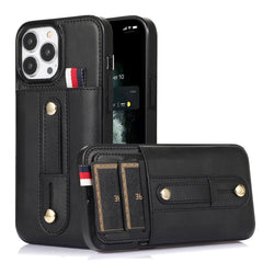 Wristband Kickstand Wallet Leather Phone Case, For iPhone 13 mini, For iPhone 13, For iPhone 13 Pro, For iPhone 13 Pro Max, For iPhone 12 mini, For iPhone 12 / 12 Pro