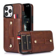 Wristband Kickstand Wallet Leather Phone Case, For iPhone 13 mini, For iPhone 13, For iPhone 13 Pro, For iPhone 13 Pro Max, For iPhone 12 mini, For iPhone 12 / 12 Pro