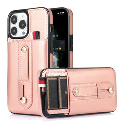 Wristband Kickstand Wallet Leather Phone Case, For iPhone 13 mini, For iPhone 13, For iPhone 13 Pro, For iPhone 13 Pro Max, For iPhone 12 mini, For iPhone 12 / 12 Pro