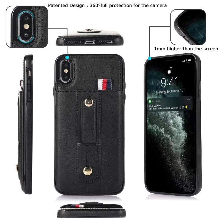 Wristband Kickstand Wallet Leather Phone Case, For iPhone XS Max, For iPhone SE 2022 / 2020 / 8 / 7, For iPhone 7 Plus / 8 Plus