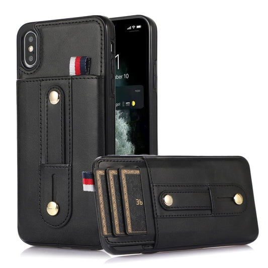 Wristband Kickstand Wallet Leather Phone Case, For iPhone XS Max, For iPhone SE 2022 / 2020 / 8 / 7, For iPhone 7 Plus / 8 Plus