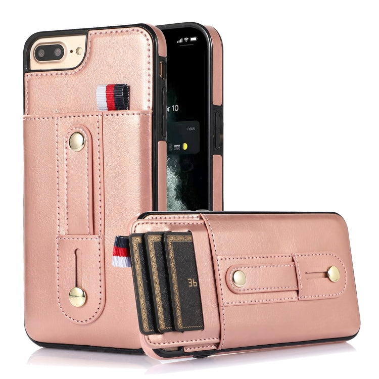 Wristband Kickstand Wallet Leather Phone Case, For iPhone XS Max, For iPhone SE 2022 / 2020 / 8 / 7, For iPhone 7 Plus / 8 Plus