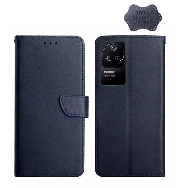 Genuine Leather Fingerprint-proof Horizontal Flip Phone Case, For Xiaomi Poco F4 5G, For Xiaomi Poco X4 GT