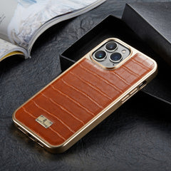 Crocodile Texture Electroplating PU Phone Case, For iPhone 13, For iPhone 13 Pro, For iPhone 13 Pro Max, For iPhone 12 / 12 Pro, For iPhone 12 Pro Max, For iPhone 11