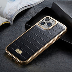 Crocodile Texture Electroplating PU Phone Case, For iPhone 13, For iPhone 13 Pro, For iPhone 13 Pro Max, For iPhone 12 / 12 Pro, For iPhone 12 Pro Max, For iPhone 11