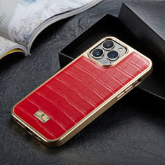 Crocodile Texture Electroplating PU Phone Case, For iPhone 11 Pro, For iPhone 11 Pro Max