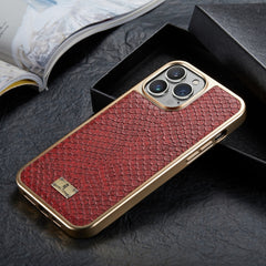 Snake Texture Electroplating PU Phone Case, For iPhone 13, For iPhone 13 Pro, For iPhone 13 Pro Max, For iPhone 12 / 12 Pro, For iPhone 12 Pro Max, For iPhone 11, For iPhone 11 Pro Max