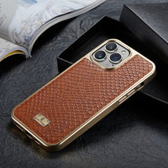 Snake Texture Electroplating PU Phone Case, For iPhone 13, For iPhone 13 Pro, For iPhone 13 Pro Max, For iPhone 12 / 12 Pro, For iPhone 12 Pro Max, For iPhone 11