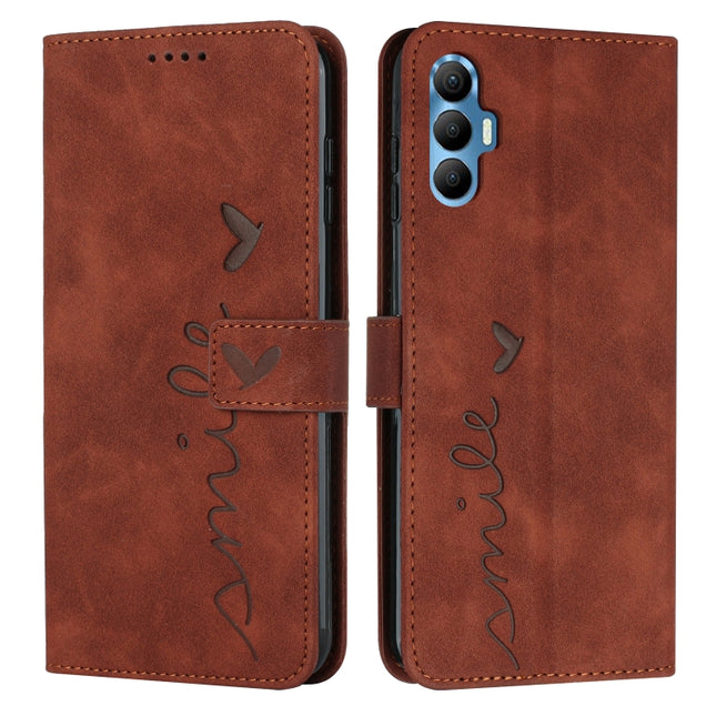 Skin Feel Heart Pattern Leather Phone Case, For Tecno Spark 8 Pro, For Tecno Spark 8P, For Tecno Spark Go 2022