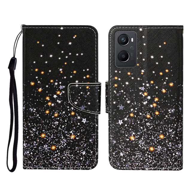 Colored Drawing Pattern Flip Leather Phone Case, For OPPO A96 4G / Realme 9i