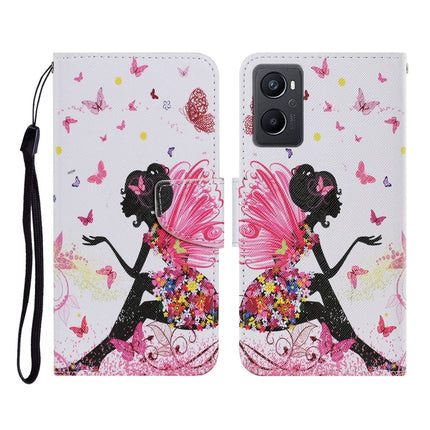 Colored Drawing Pattern Flip Leather Phone Case, For OPPO A96 4G / Realme 9i