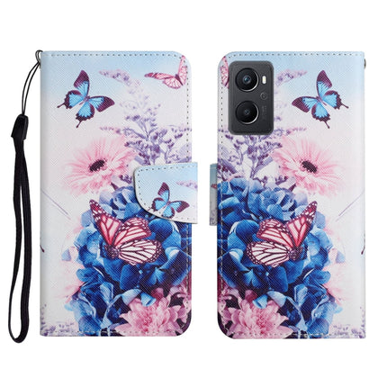 Colored Drawing Pattern Flip Leather Phone Case, For OPPO A96 4G / Realme 9i