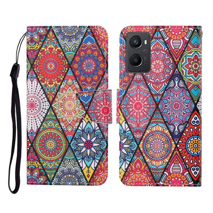 Colored Drawing Pattern Flip Leather Phone Case, For OPPO A96 4G / Realme 9i