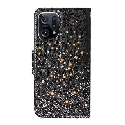 Colored Drawing Pattern Flip Leather Phone Case, For OPPO Find X5