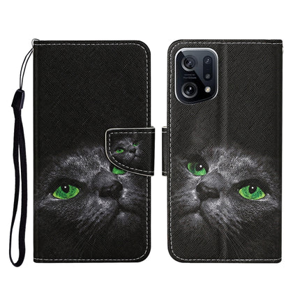 Colored Drawing Pattern Flip Leather Phone Case, For OPPO Find X5