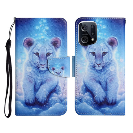 Colored Drawing Pattern Flip Leather Phone Case, For OPPO Find X5