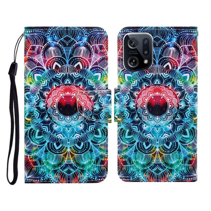 Colored Drawing Pattern Flip Leather Phone Case, For OPPO Find X5 Pro