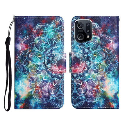 Colored Drawing Pattern Flip Leather Phone Case, For OPPO Find X5 Pro