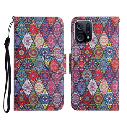 Colored Drawing Pattern Flip Leather Phone Case, For OPPO Find X5 Pro