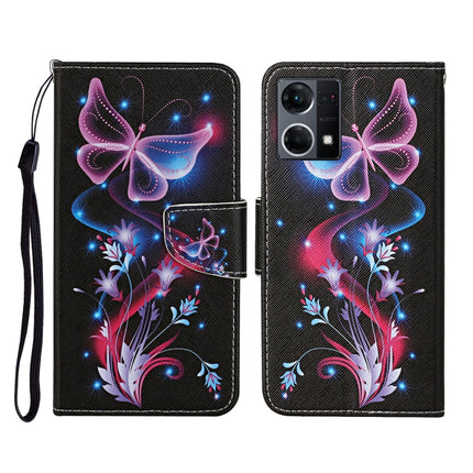Colored Drawing Pattern Flip Leather Phone Case, For OPPO Reno7 4G