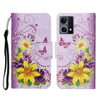 For OPPO Reno7 4G / Yellow Flower Butterfly