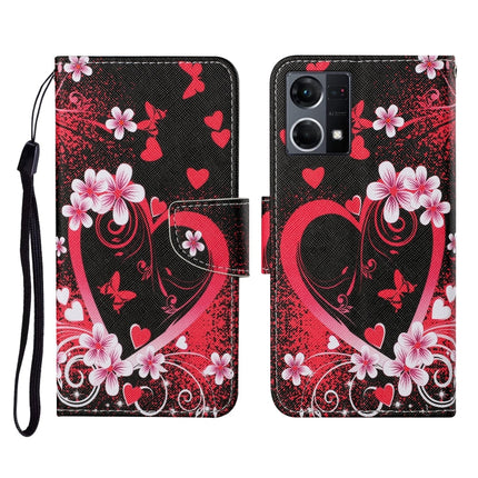 Colored Drawing Pattern Flip Leather Phone Case, For OPPO Reno7 4G