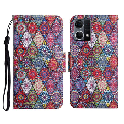 Colored Drawing Pattern Flip Leather Phone Case, For OPPO Reno7 4G