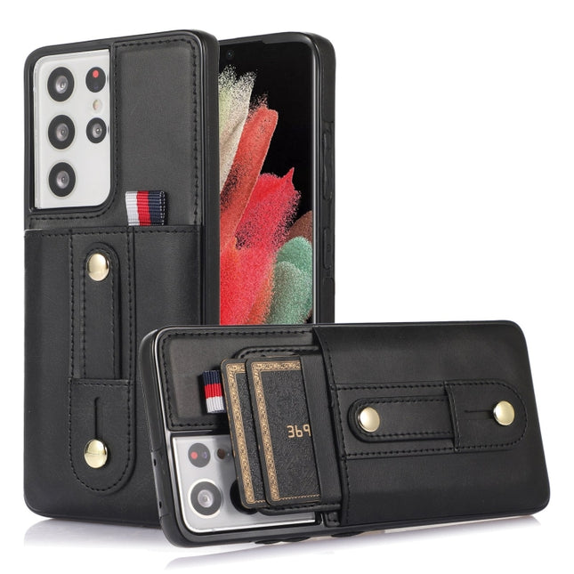 Wristband Kickstand Wallet Leather Phone Case, For Samsung Galaxy S22 5G, For Samsung Galaxy S22+ 5G, For Samsung Galaxy S22 Ultra 5G, For Samsung Galaxy S21 5G