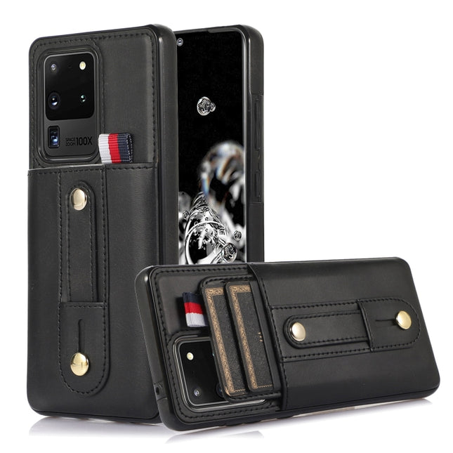 Wristband Kickstand Wallet Leather Phone Case, For Samsung Galaxy S20 Ultra, For Samsung Galaxy S20 FE, For Samsung Galaxy S21 FE 5G, For Samsung Galaxy A73 5G