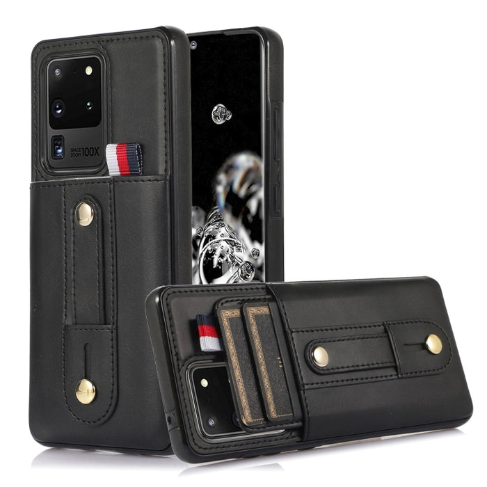 Wristband Kickstand Wallet Leather Phone Case, For Samsung Galaxy S20 Ultra, For Samsung Galaxy S20 FE, For Samsung Galaxy S21 FE 5G, For Samsung Galaxy A73 5G