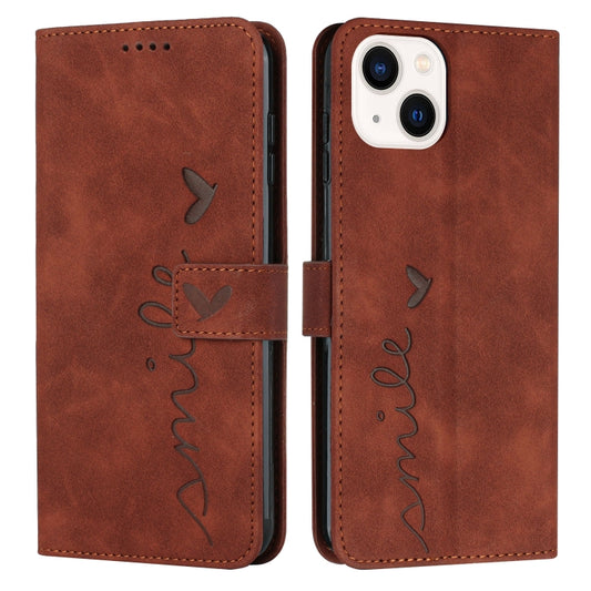 Skin Feel Heart Pattern Leather Phone Case, For iPhone 13, For iPhone 13 Pro, For iPhone 13 Pro Max, For iPhone 12 / 12 Pro, For iPhone 12 Pro Max, For iPhone 11